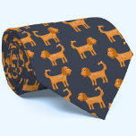 Corbata Cavalier King Charles Spaniel Dog<br><div class="desc">Cute Ruby Cavalier King Charles Spaniel diseño de perro en un fondo gris de carbón oscuro,  seguro que hará sonreír a cualquier amante de los animales. Arte original de Nic Squirrell.</div>