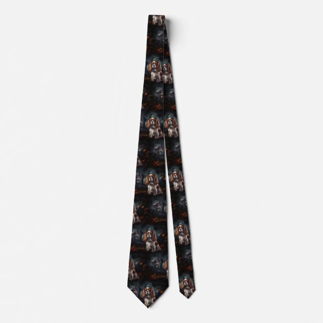 Corbata Cavalier King Charles Spaniel Halloween Scary (Anverso)