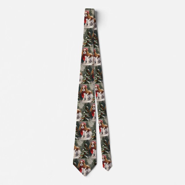 Corbata Cavalier King Charles Spaniel Perro Navidad (Anverso)