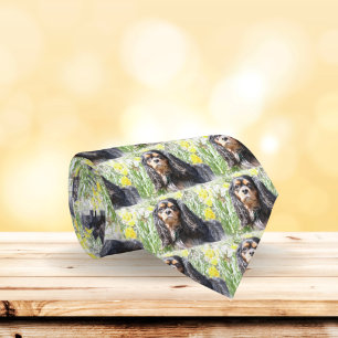 Corbata Cavalier King Charles Spaniel pintado