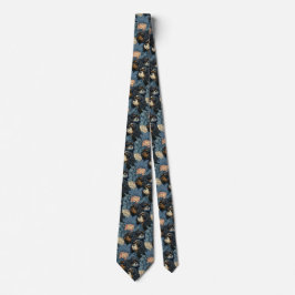 Corbata Cavalier King Charles Spaniels en jardín vintage