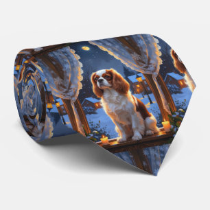 Corbata Cavalier King con vacaciones de Navidades alumbrad