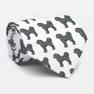 Corbata Cavapoo Silhouette Yellow & Black Grid White Tira