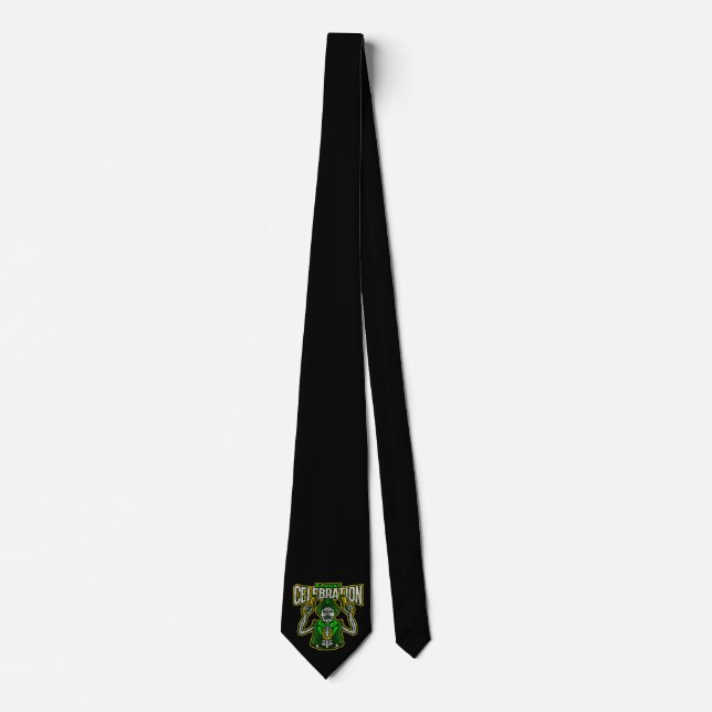Corbata Celebración sangrienta Skeleton Leprechaun Necktie (Anverso)