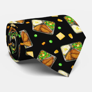 Corbata Cena de pollo frito - de negro