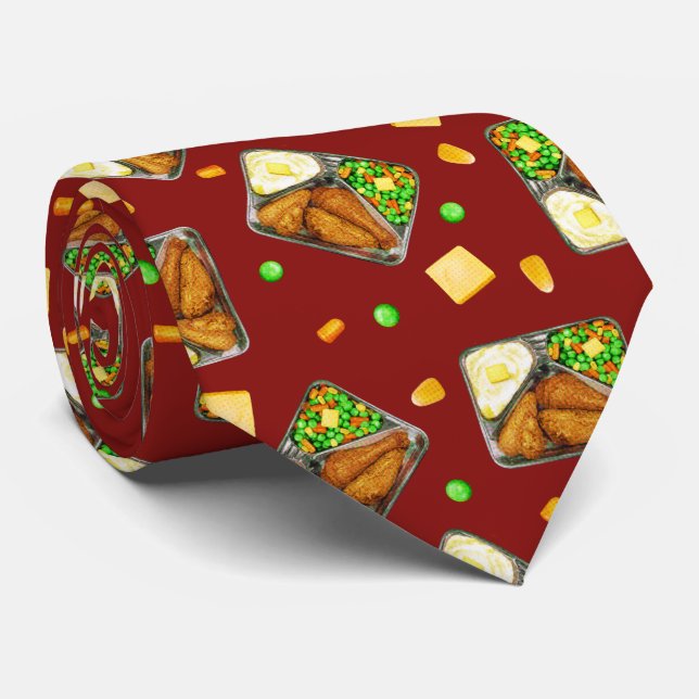 Corbata Cena del pollo frito - en rojo (Enrollado)