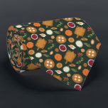 Corbata Cena verde de Acción de Gracias en Turquía<br><div class="desc">El juego de nuca del Día de Acción de Gracias moderno y caprichoso con ilustracion de cena de pavo.</div>