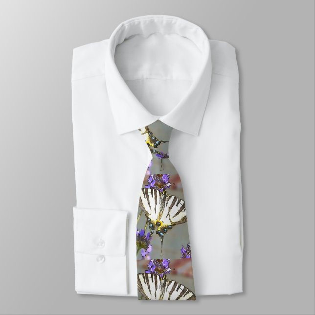 Corbata Cepa Trasera Amarilla En Flores De Lino O Negro (Atado)