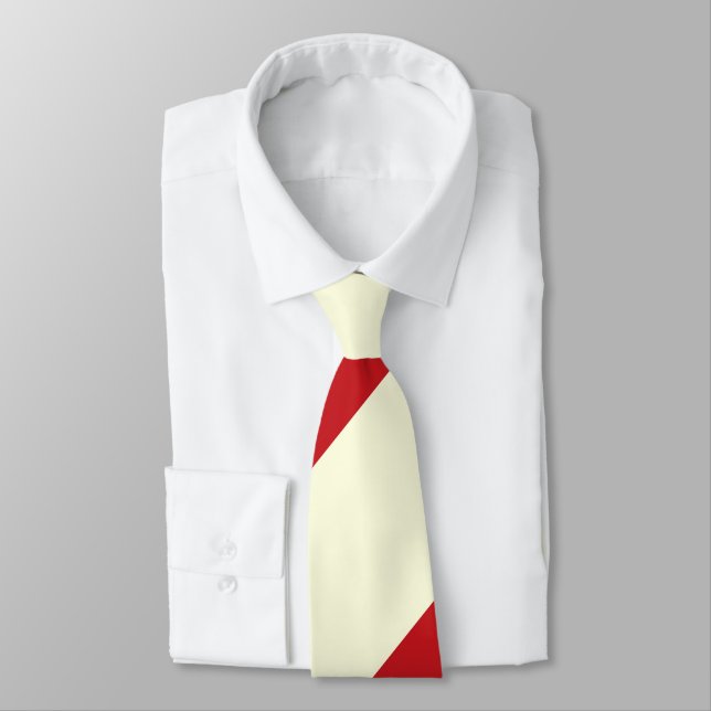 Corbata Cerezas y franja regimental amplia crema (Atado)