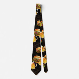 Corbata Cerveza de hamburguesa en oscuro