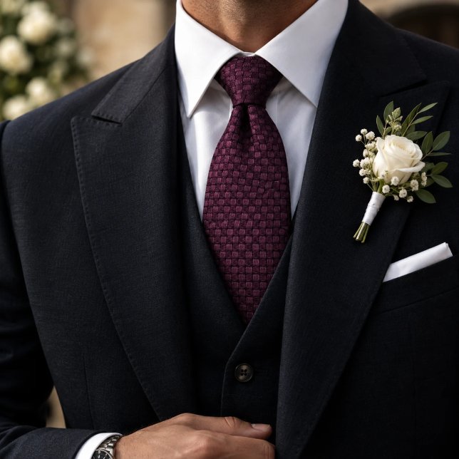 Corbata Cesta tejida de seda púrpura ciruela Textura sólid (Subido por el creador)