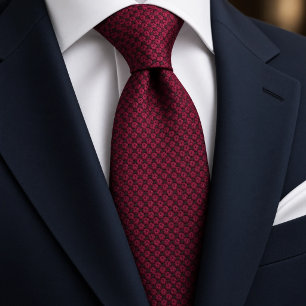 Corbata Cesta tejida de textura sólida en rojo de baya