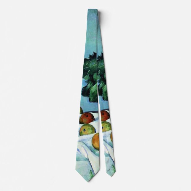 Corbata Cezanne - Naturaleza muerta con manzanas y prímula (Anverso)