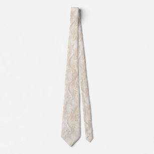 Corbata Champagne Elegante Floral Marfil Delicado