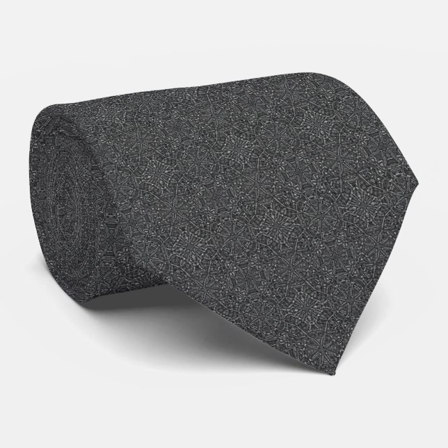 Corbata Charcoal Black Jacquard Monochrome Textured (Enrollado)