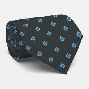 Corbata Charcoal Grey Blue Diamond Polka Dot Pattern Neck 