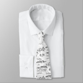 Corbata Chattanooga Toile blanco y negro