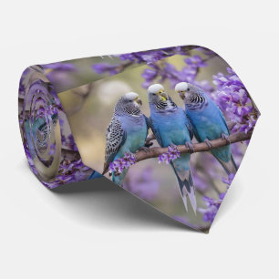 Corbata Chatter De Árbol Superior: Budgies Azules En El Ár