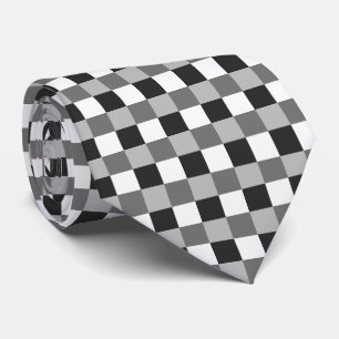 Corbata Checkerboard gris blanco negro