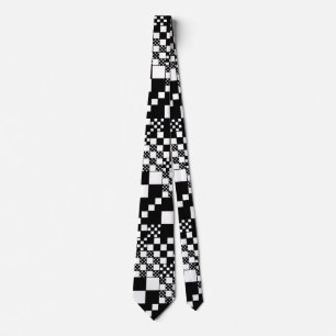 Corbata Checks, Checks - Blanco y negro