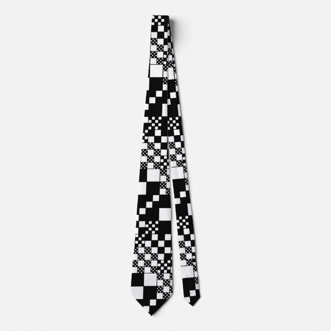 Corbata Checks, Checks - Blanco y negro (Anverso)