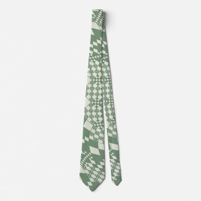 Corbata Cheques retorcidos en verde (Anverso)