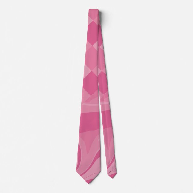 Corbata Cheques y Swirls - Rosa (Anverso)