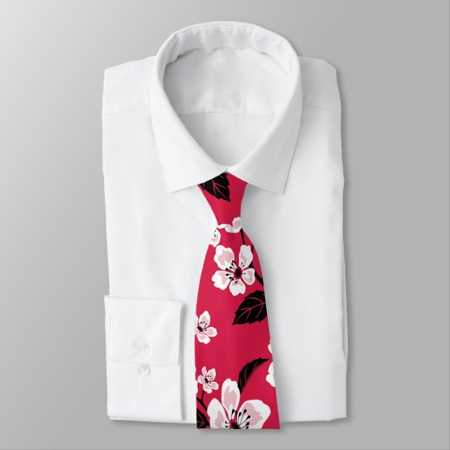 CORBATA CHERRY BLOSSOM - SAKURA (ROJO) (Atado)