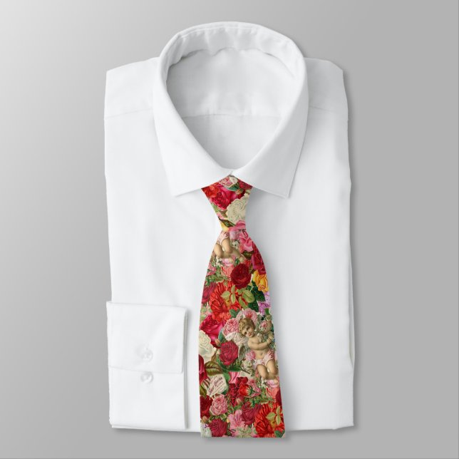 Corbata Cherub victoriano y Rosas Chintzy Retro (Atado)