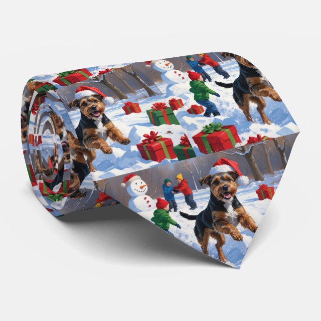 Corbata Chesapeake Bay Retriever Nieve con Sombrero de Nav (Enrollado)