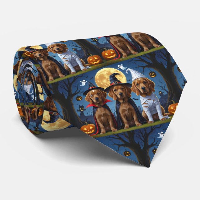 Corbata Chesapeake Bay Terrier Pumpkin Halloween Funny (Enrollado)