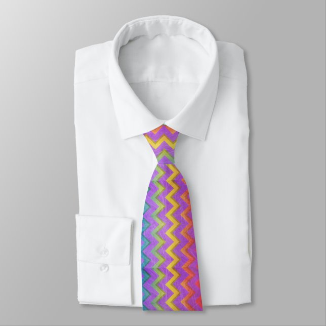 Corbata Chevron arcoiris de Shirley Taylor (Atado)