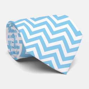 Corbata Chevron diagonal grande azul y blanco bebé