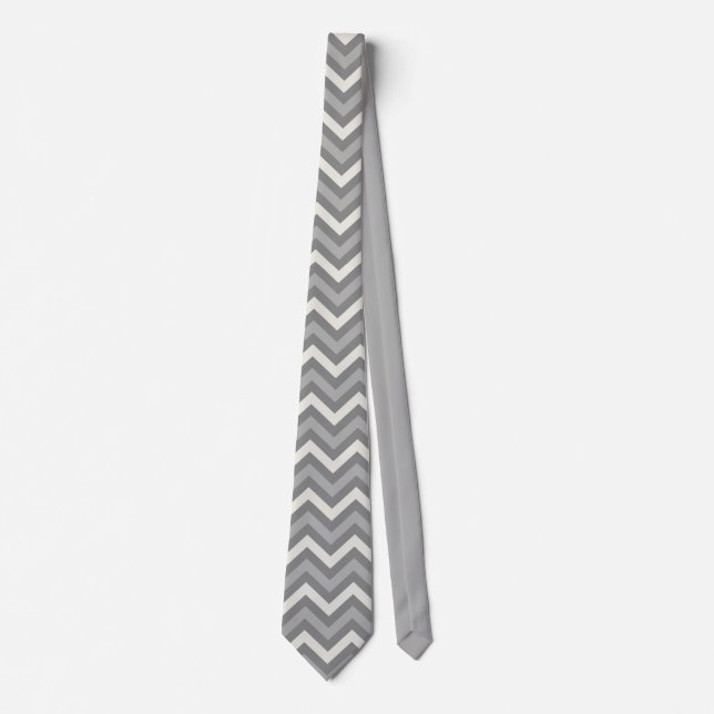 Corbata Chevron Gris (Anverso)
