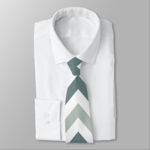 Corbata Chevron verde azulado y sabio