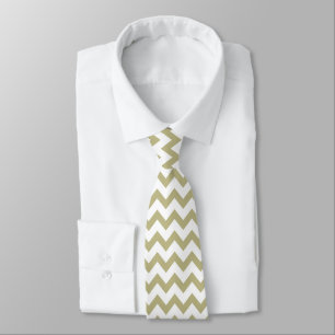 Corbata Chevron Zig Zag Patrón Sage Moda blanca verde