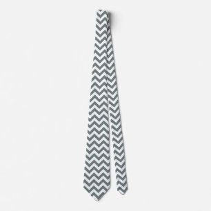 Corbata Chevron Zigzag Lines Dull Silver