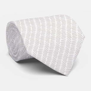 Corbata Chic Hongo Blanco Marfil Chevron Abstracto