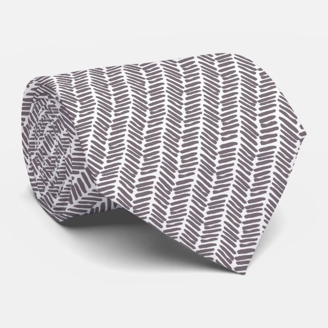 Corbata Chic Mauve Beige Gris Abstract Chevron (Enrollado)