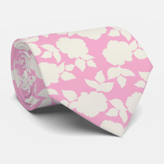 Corbata Chic pink &white floral pattern
