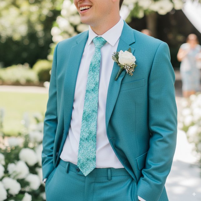 Corbata Chic turquesa brillo destello boda  (Subido por el creador)
