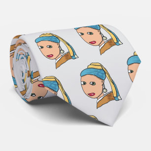 Corbata Chica Con Un Arete De Perla