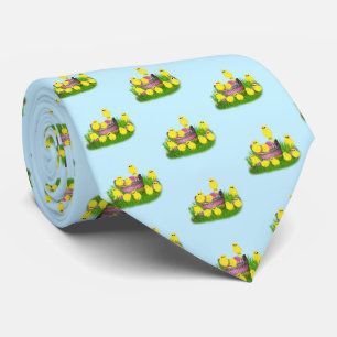 Corbata Chicas en una canasta de Pascua