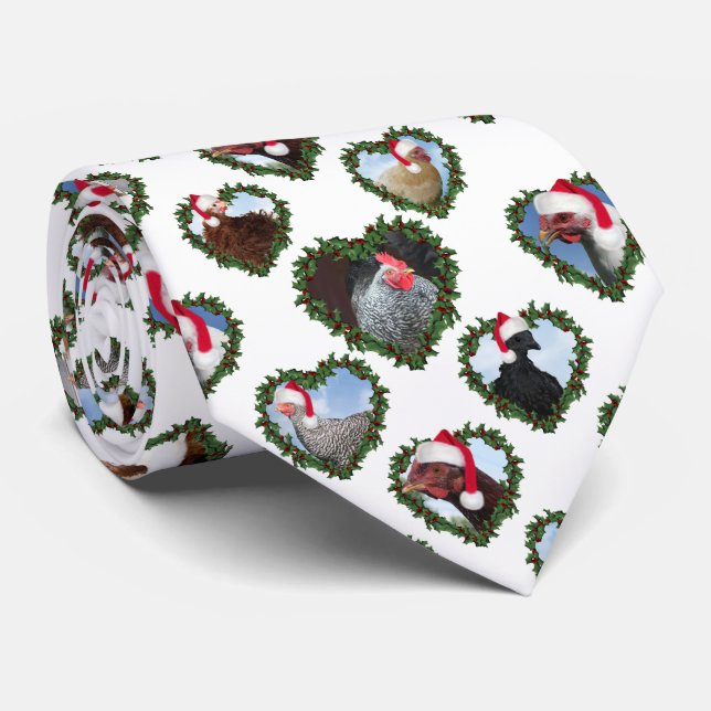 Corbata Chickens in Heart Wreath Christmas (Enrollado)