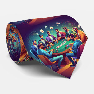 Corbata Chicos jugando cartas juego de póquer