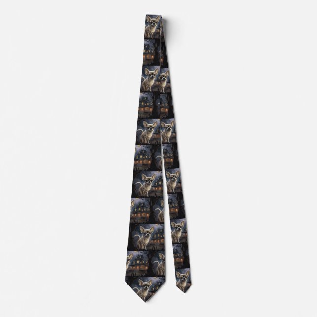 Corbata chihuahua Halloween Scary (Anverso)