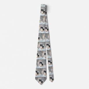 Corbata Chin Japonés Deja que nieve Navidad