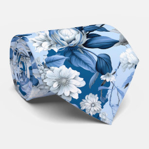 Corbata Chinoserie Azul y Blanco Serie Diseño 3