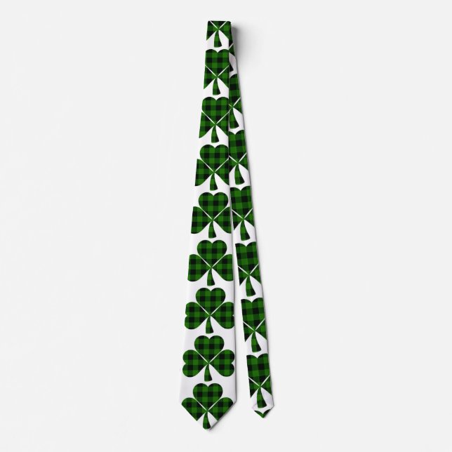 Corbata Chispas de yegua negra del trébol verde de San Pat (Anverso)