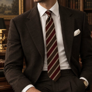 Corbata Chocolate Burgundy Preppy Repp Raya